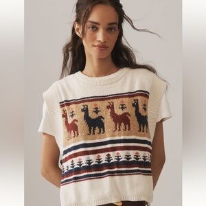 Pilcro Twofer Graphic Sweater Medium